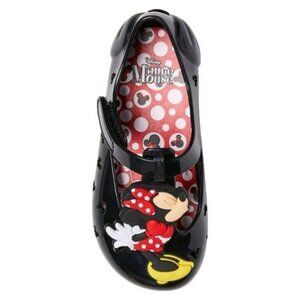 Disney Minnie & Mickey Mouse Black Jelly Shoes Kids Size 12
